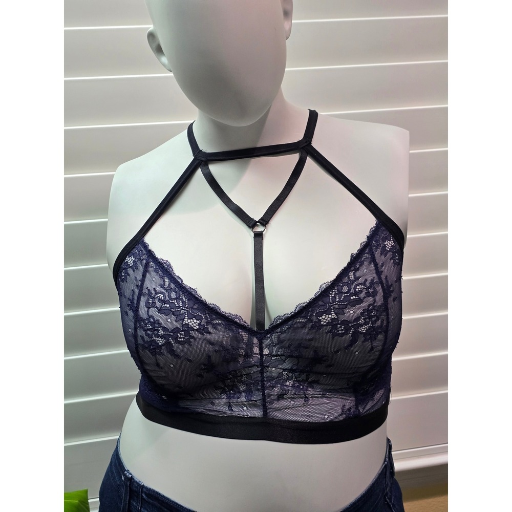 Torrid Purple Lace Floral Fairy Sheer Straps Bralette Plus Size 2X